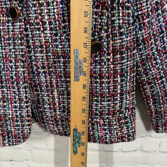 Halogen Tweed Blazer Women Medium Multciolor Preppy Old Money Luxury Jacket - Picture 9 of 12